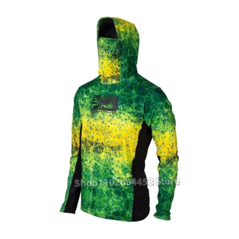 UV Protection Fishing Shirt Long Sleeve Hooded Coverall Men Women Quick Dry Outdoor Angling Gear