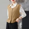 Women's Fashion Round Neck Knit Sleeveless Vest: 2025 Spring/Autumn Single-Breasted Warm Layering Jacket