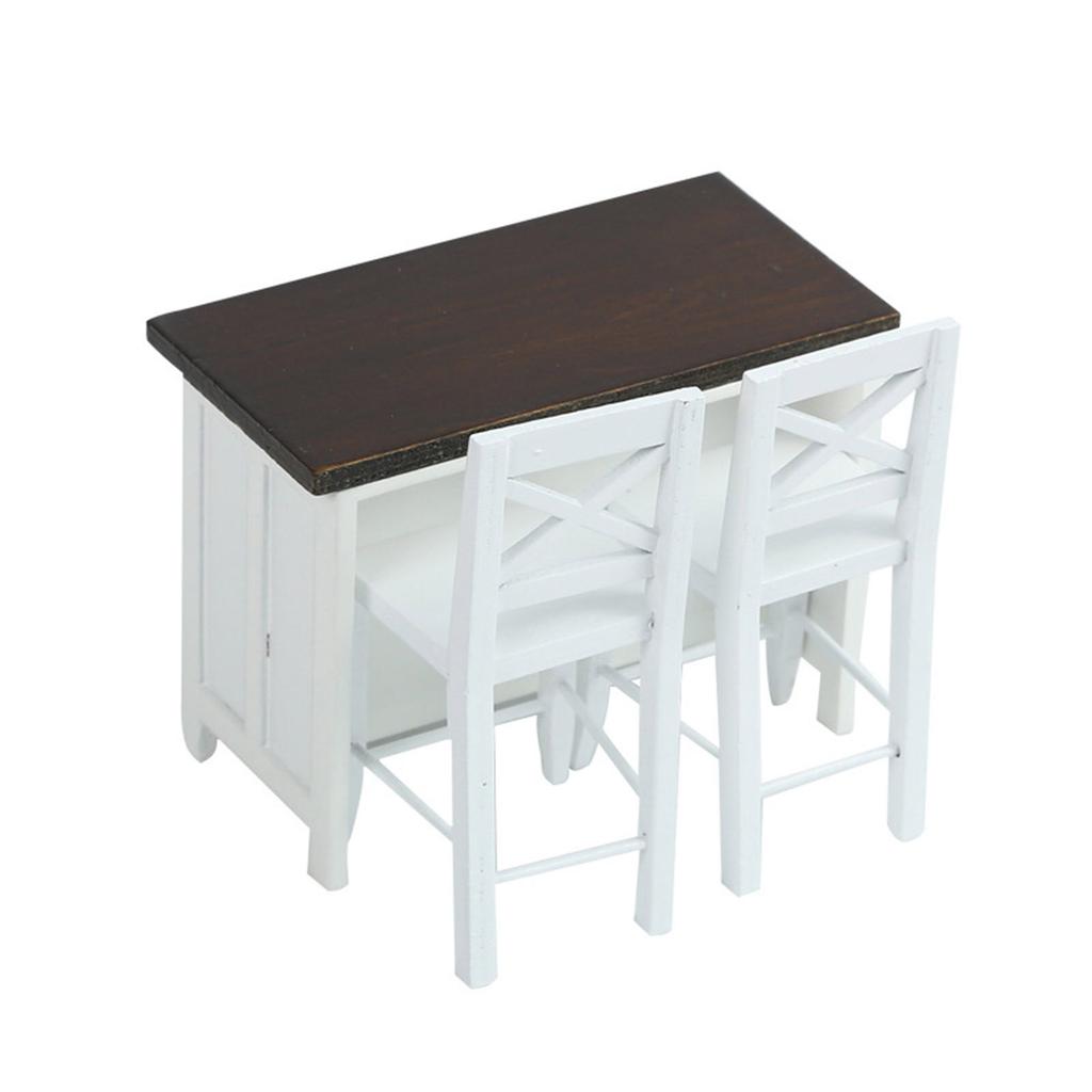 1/12 Миниатюрная мебель для кукольного домика Металлический набор барного стола и стульев для реалистичной демонстрации сцены в кукольном домике