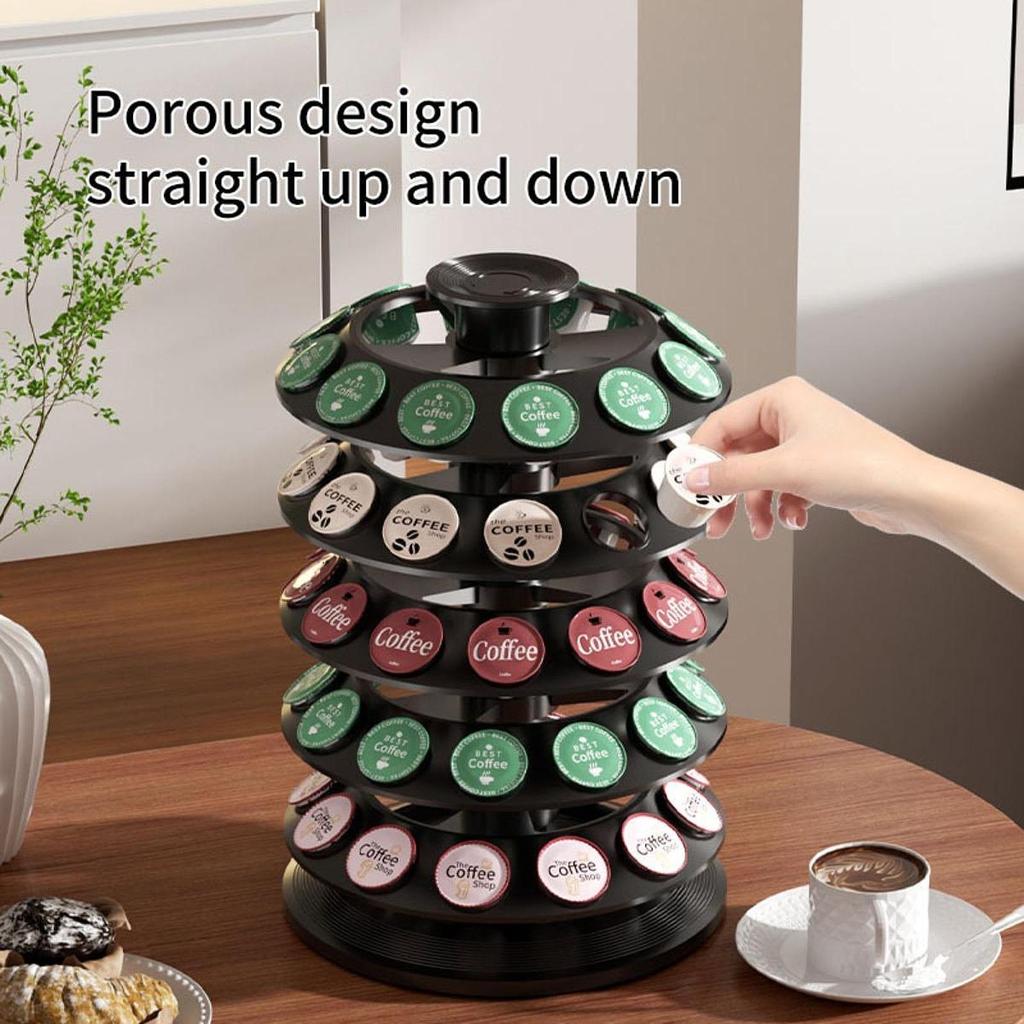 Turntable Rotating Pod Organizer Space Saving Coffee Holder Rack for