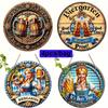 4pcs Classic Bavarian Style Decorative Sign - "It's Beer Time" - Manufactured Wood Wall Hanging Plaque - Oktoberfest Themed Decor for Home, Bar Garden