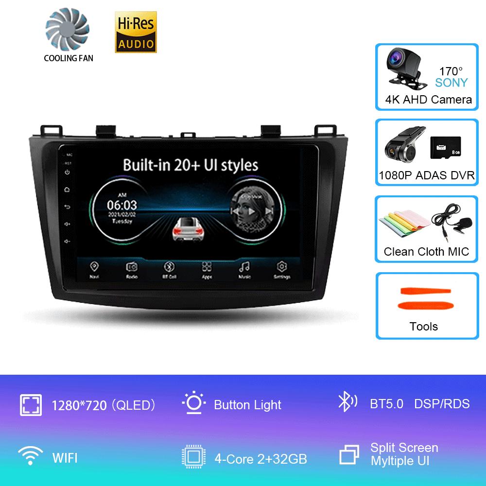 Android 14 Car Radio For Mazda 3 II For Mazda3 BL 2009 - 2013 Multimedia Video Player Navigation stereo GPS No 2din 2 din dvd