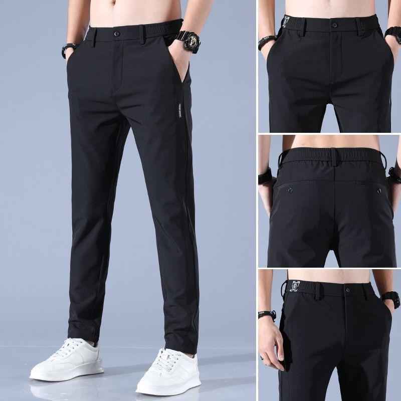 Ice Silk Men's Quick-Dry Summer Trousers: Loose, Straight, Trendy, Thin & Casual