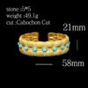WUIHA 925 Sterling Silver Lab Sapphire Turquoise High Carbon Diamonds Gemstones Wedding Engagement Bracelet Bangle Fine Jewelry
