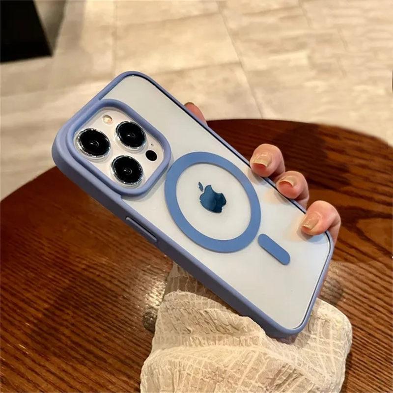 Роскошный прозрачный чехол Magsafe для iPhone 16 15 14 13 12 11 Pro X XS XR Max Mini 7 8 Plus SE 2022 Магнитный чехол для беспроводной зарядки