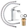 3/8 Standard Wide Spout Single Hole Brass Waterfall Hot and Cold Water Faucet Basin Water Tap