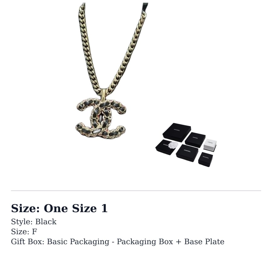 CHANEL Double C Metal, Lambskin Necklaces Women's Black ABE575-B17149-NZ521