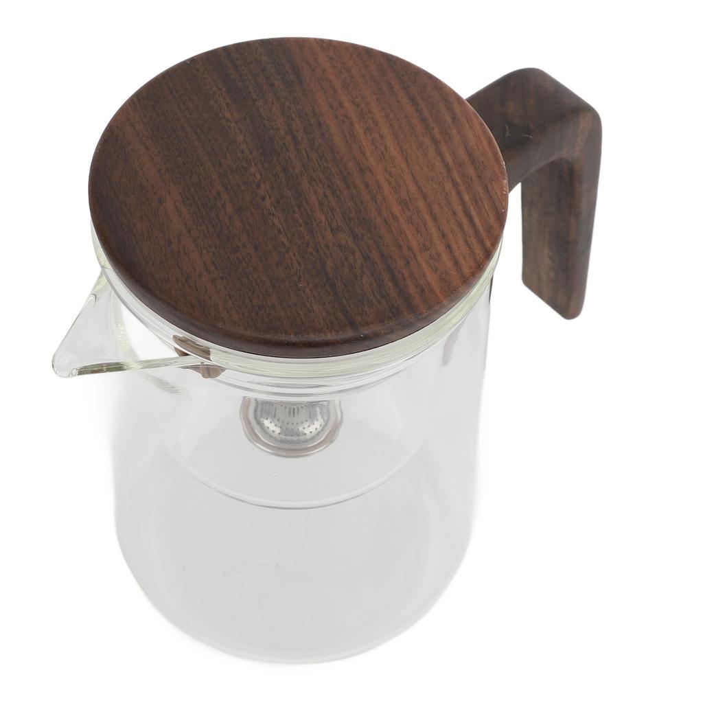 Чайник 600 мл стеклянный нержавеющая сталь пресс-контроль магнитный водоразделитель чайник с деревянным