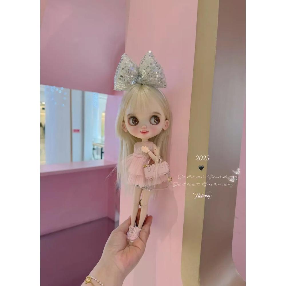 Аксессуар для одежды куклы Blyth OB24 Розовая шифоновая юбка и белая кружевная юбка Подходит для женского тела экшн-фигурки Игрушки для самостоятельной сборки В подарок