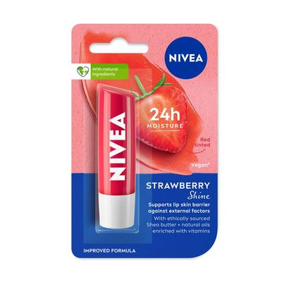 Бальзам для губ Strawberry Shine 4,8 г | Увлажняющий уход за губами с красным оттенком для гладких блестящих губ | Длительное увлажнение и блеск