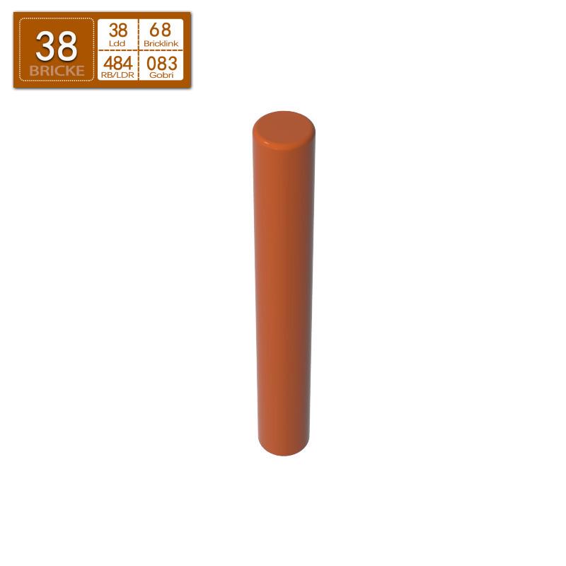 BRICKE 1x3 Round Bar Building Blocks (23.8 Length) - Compatible with Lego Models 87994, 17715, 19385 DIY.