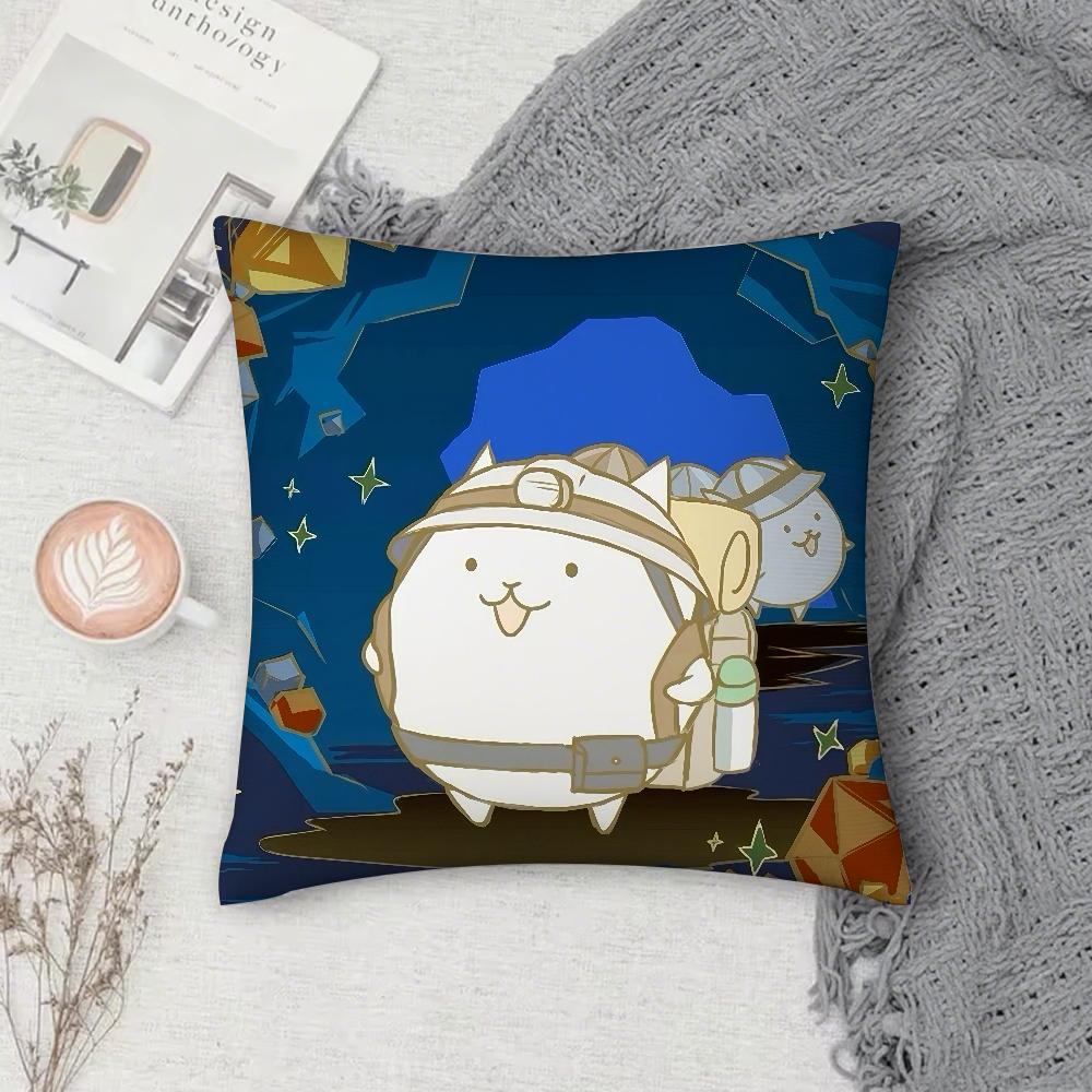 The BBattle Cats Pillow Case Square DoubleSided Printing Sofa Cushion Cover Pillowcase Bedroom Bedside