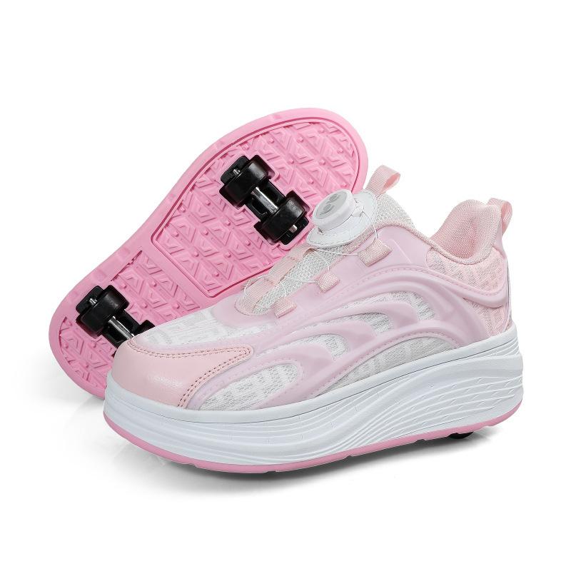 Четырехколесные деформированные беговые туфли детские автоматические роликовые коньки для мальчиков и девочек невидимые роликовые коньки для взрослых обувь на колесиках