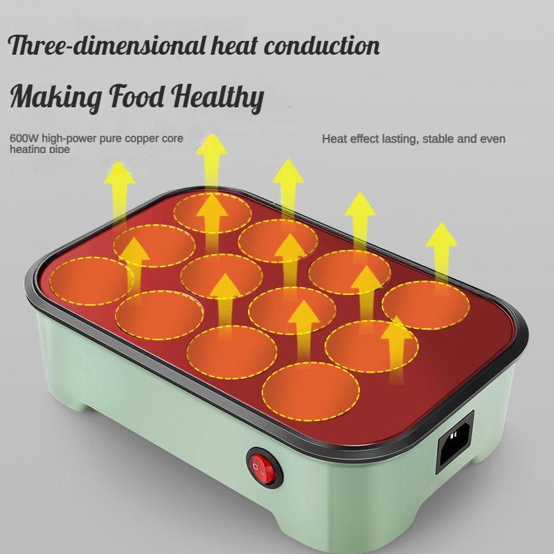 220V 12 Holes Chibi Maruko Baking Machine Household Electric Takoyaki Maker Octopus Balls Grill Pan Professional Cooking Tools