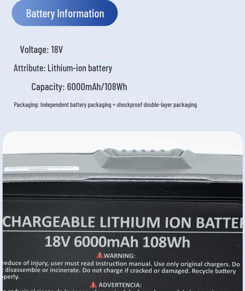 Совместим с литий-ионным аккумулятором для беспроводной дрели Ryobi 18V 3.0A/P103/P108