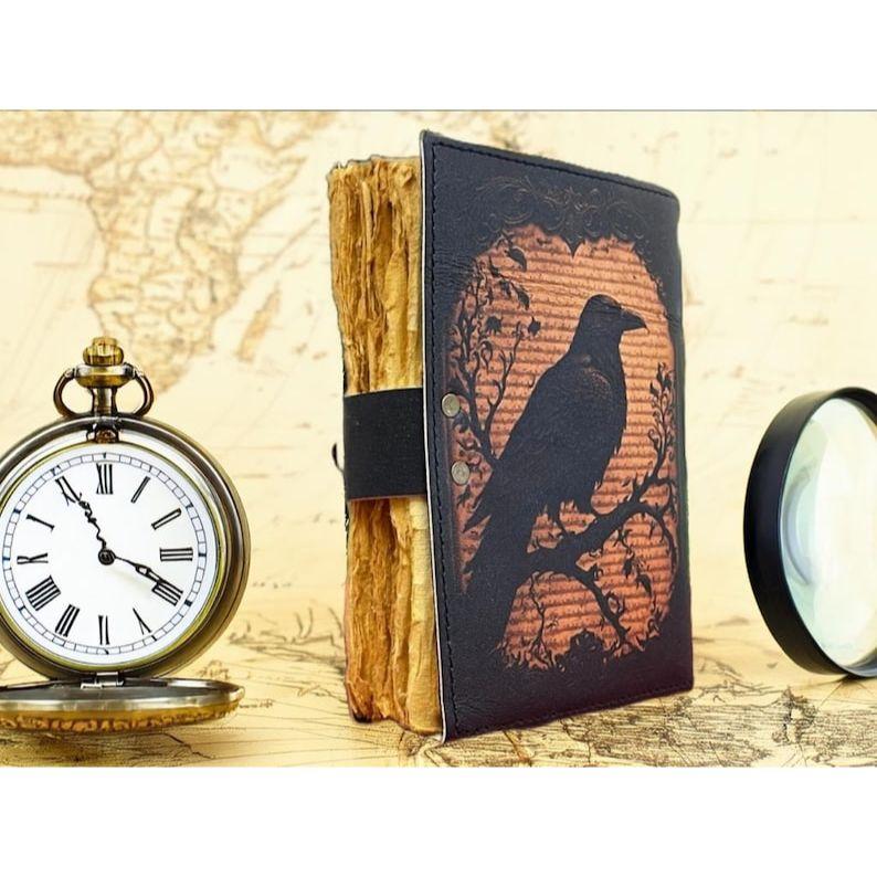Кожаный Гримуар Ворона • Книга Теней • Журнал Книга Заклинаний • Подарок для Ведьминой Практики