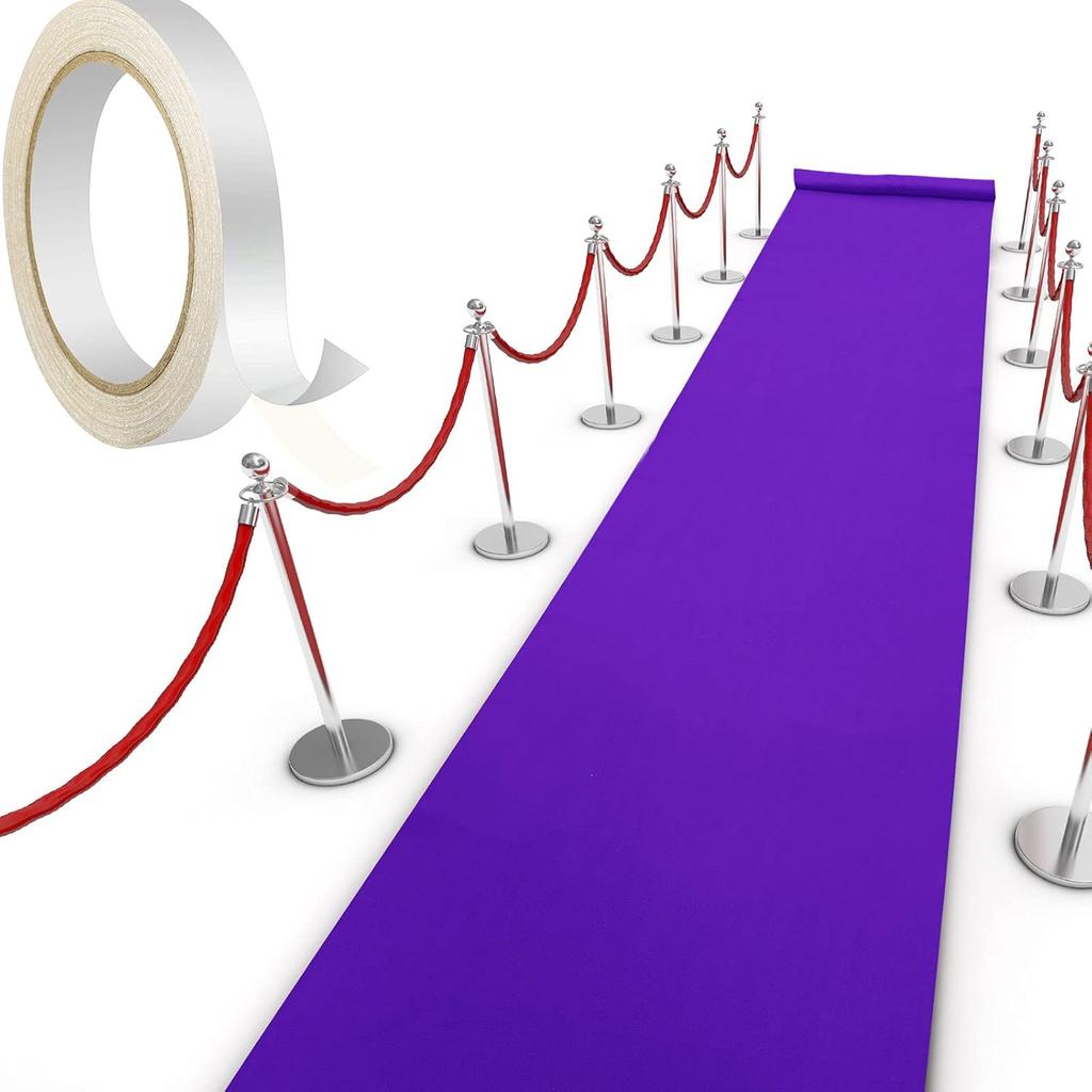 Shappy Фиолетовый Ковровая дорожка для вечеринки Толщина 55 г/м² с ковровым скотчем Коврик для прихожей для выпускного свадебного торжества Танцпол Уличные аксессуары(2,6