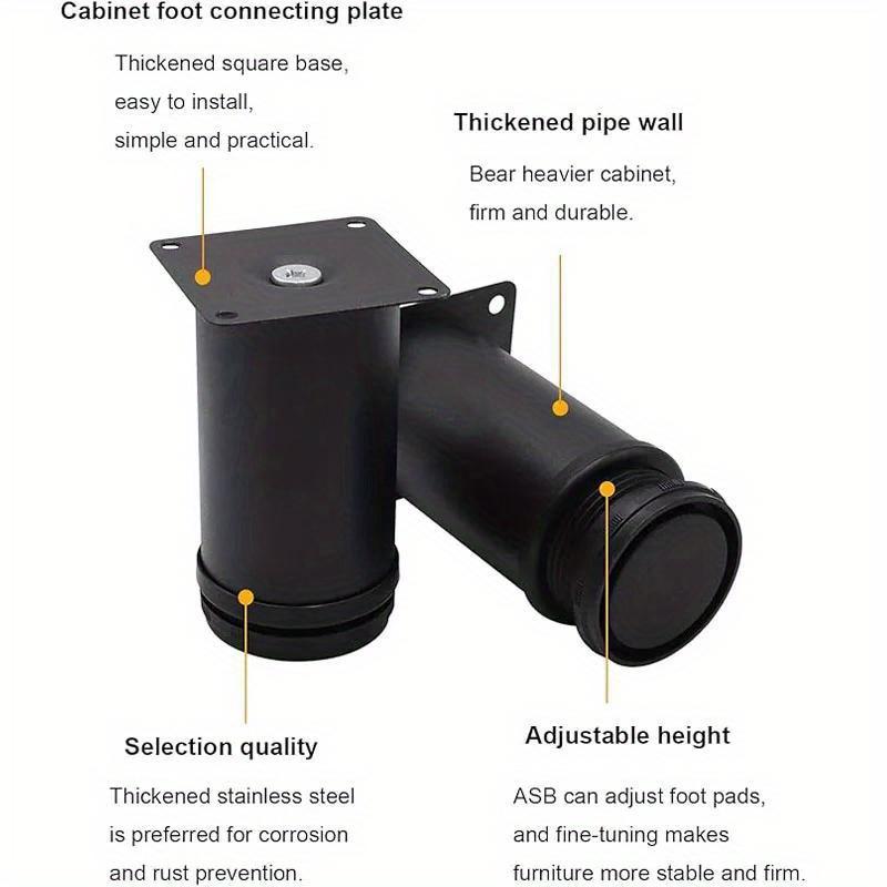 4 шт., ножки для мебели из нержавеющей стали, металлические регулируемые круглые металлические мебельные сменные угловые ножки