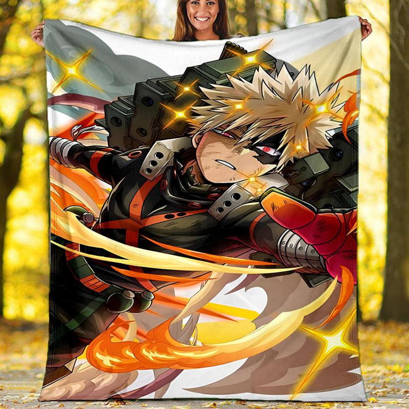 My Hero Academia Theme Printed Blanket - Perfect for Couch, Bed, Travel & Outdoor Use | Machine Washable, Cozy & Durable.
