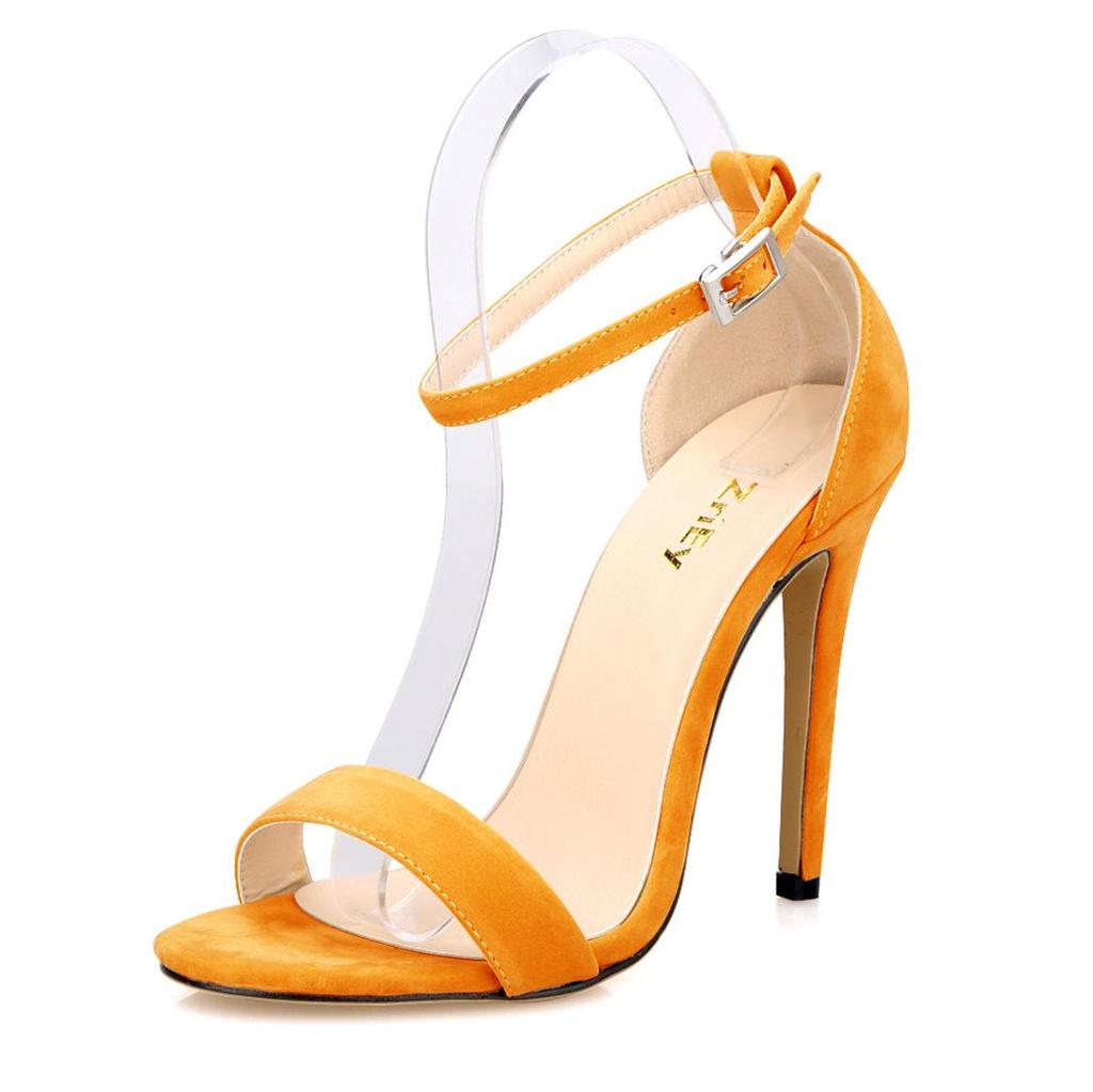 Женская обувь, пикантные удобные сандалии, туфли-лодочки, босоножки на высоком каблуке с открытым носком, пряжкой и ремешком на щиколотке, на шпильке