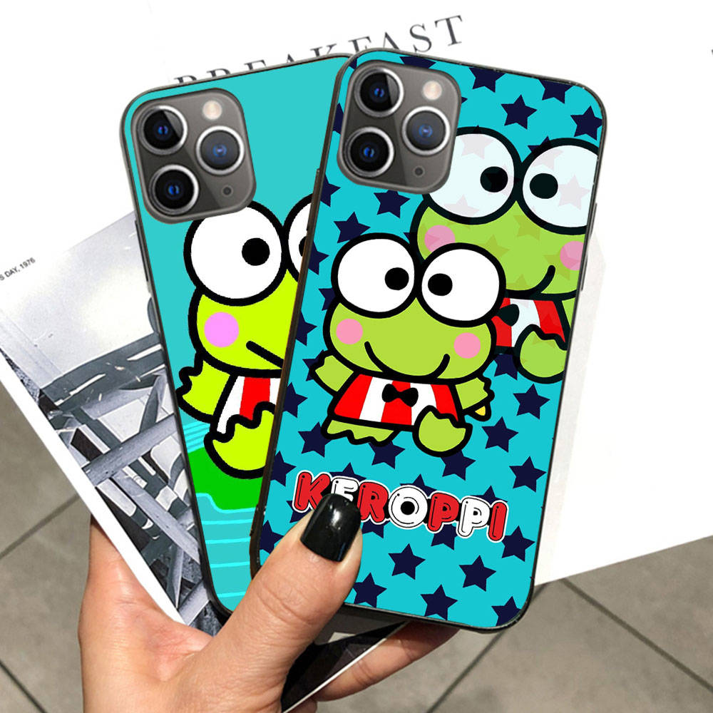 Чехол для iPhone 16 15 Plus 14 13 12 11 Pro 8 7 6S 6 SE 5S X XR XS Max Realme C30 C33 C31 9I Black Sofe Cover LI10 Keroppi