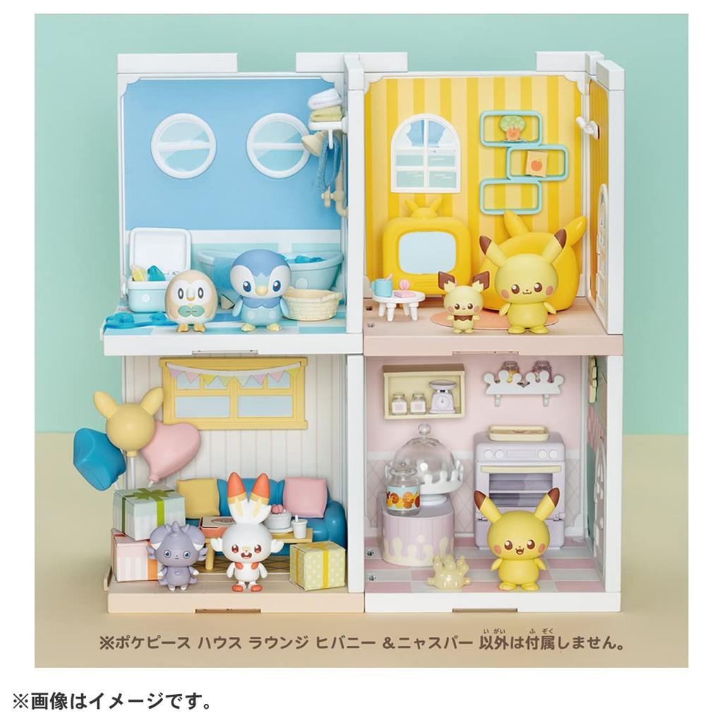 Takara Tomy Plastic Pokemon PokePeace House Lounge Scorbunny Espurr & (Girls' Version)