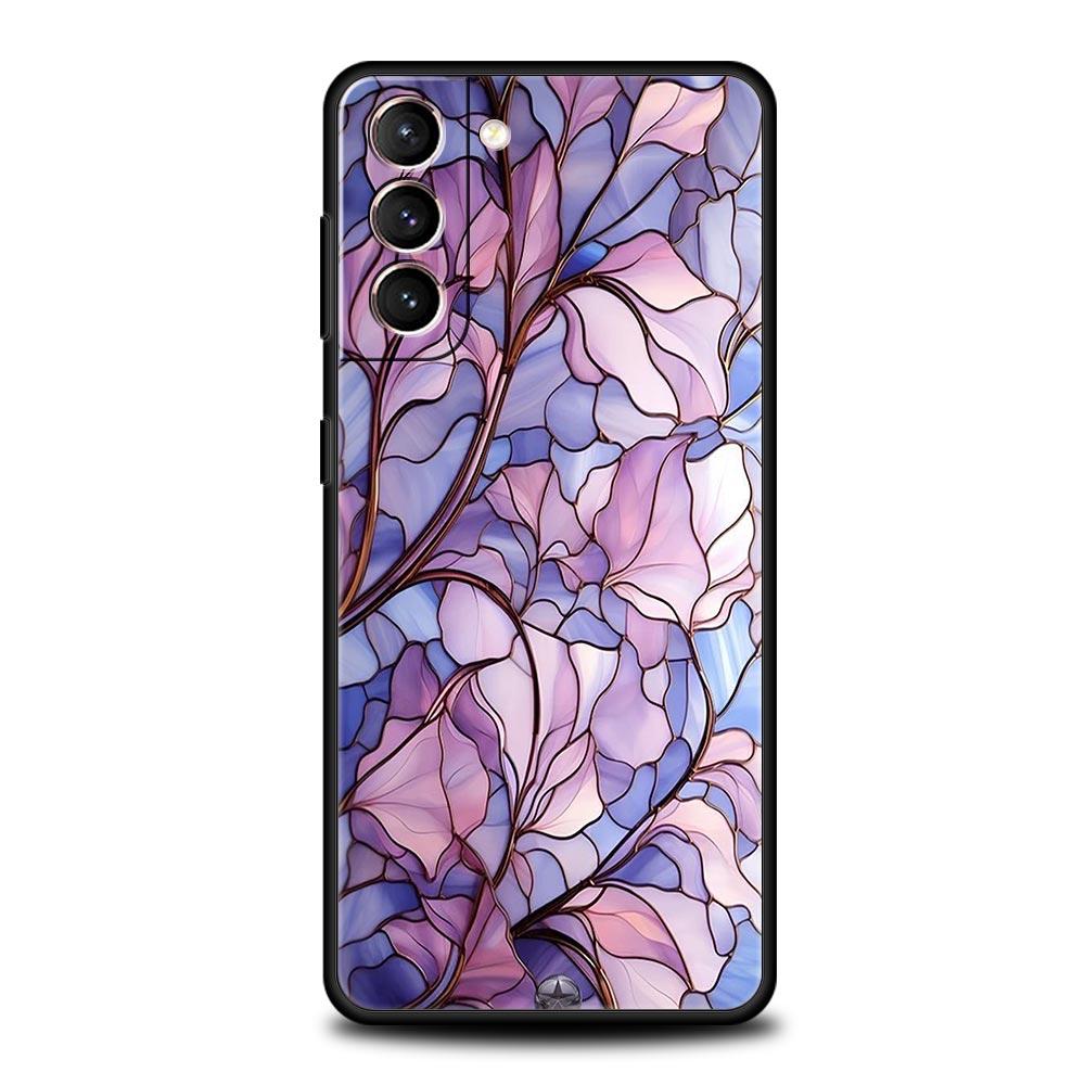 Модный Чехол Для Телефона С Цветочным Узором Для Samsung Galaxy S26 Ultra S25 Plus S24 FE S23 S22 5G S21 S20 Черный Мягкий