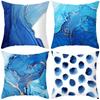 New Blue Gold Marble Peach Leather Velvet Pillowcase Modern Abstract Decorative Pillowcase Home Cushion Cover