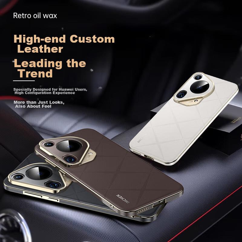 Leather Embroidered TexturePhone Case for Huawei Pura70Ultra, Pura70Ultra Full Protection Lens, Ultra-Thin Shockproof - Starry Black