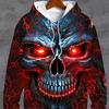 2024 Autumn and Winter New Men's 3D Full Body Skull Color Printed Hoodie Men's and Women's Casual Fashion Men's Hoodie Street