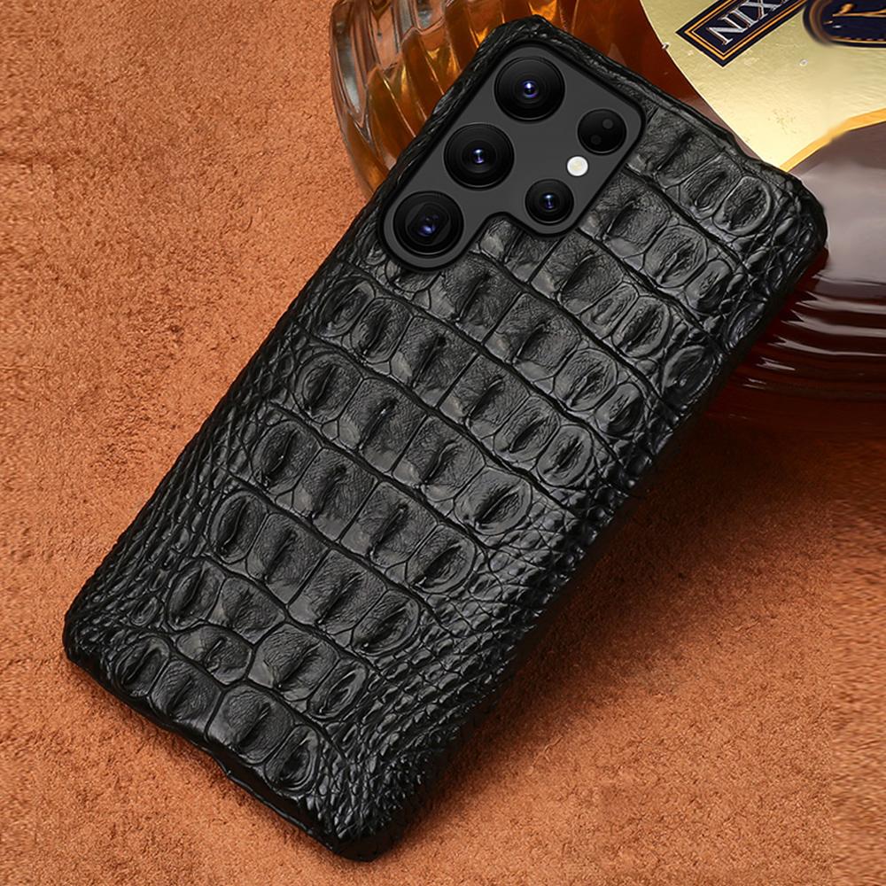 100% подлинный чехол из крокодиловой кожи для телефона Samsung Galaxy S25 S22 S21 S24 Ultra S23 Plus S25Ultra A55 5G роскошная задняя крышка