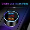 4.8a Car Lighter Dual Usb Phone Charger 12v-24v Led Display Qc3.0 Fast Charging Aluminum Alloy Smartphone Auto Charger