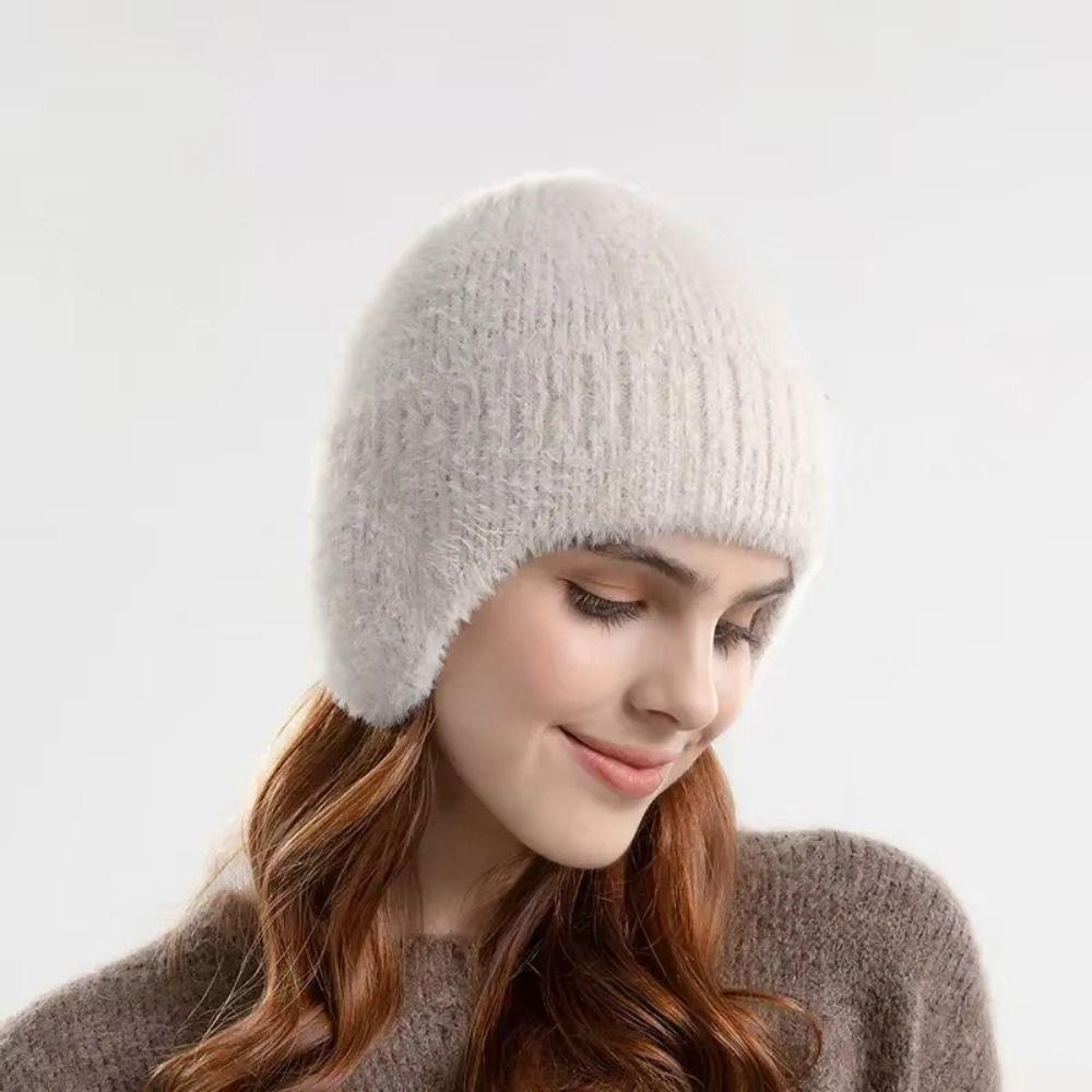 Cold Proof Ear Protection Beanie Cap Headgear Knitted Earflap Hat Earflap Woolen Hat Male/Female