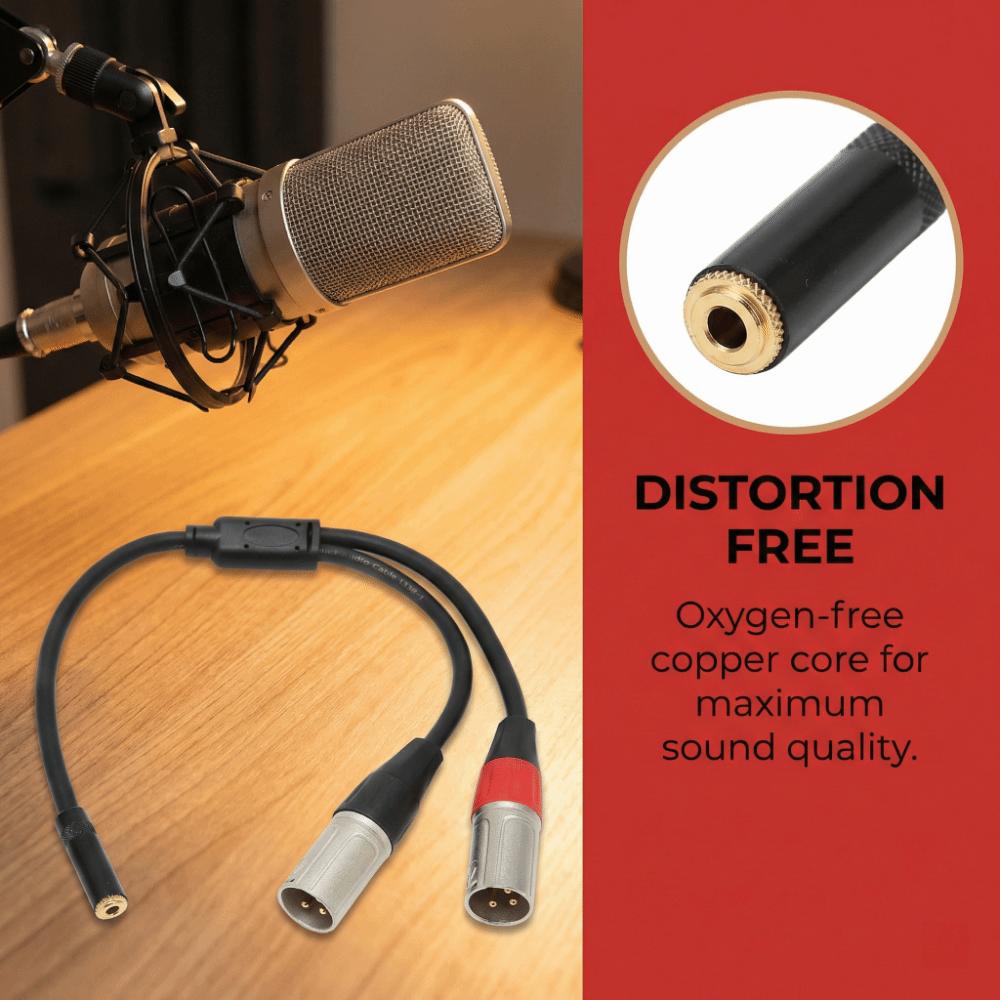 1.0ft 3.5mm 1/8 to XLR Microphone Cable Professional Stereo Cable Microphone Connection