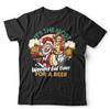 Christmas Beer T Shirt Unisex Santa Reindeer Rudolph Funny Party Wonderful Time