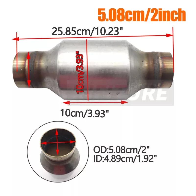 2 Inch/2.5 Inch Outlet 400cells Ceramic Core High Flow Round Catalyst Universal Catalytic Converter Stainless Steel Ceramic Filter
