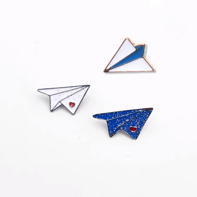 Cute Airplane and Ship Brooch - Cartoon Badge, Versatile Trendy Accessory for Students, Express Your Creative Personality