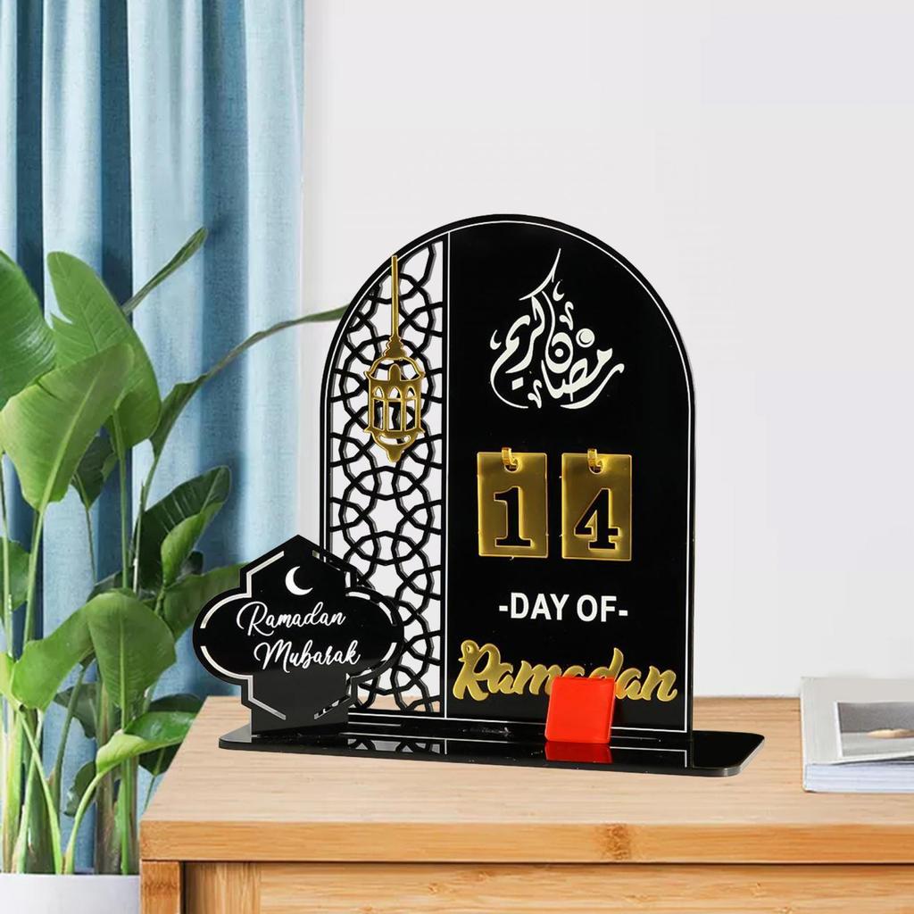 Eid Decor Decorative Gift for Kids Craft 30 Days Til Eid Ramadan Advent Calendar for Living Room Home Bedroom Window Fireplace