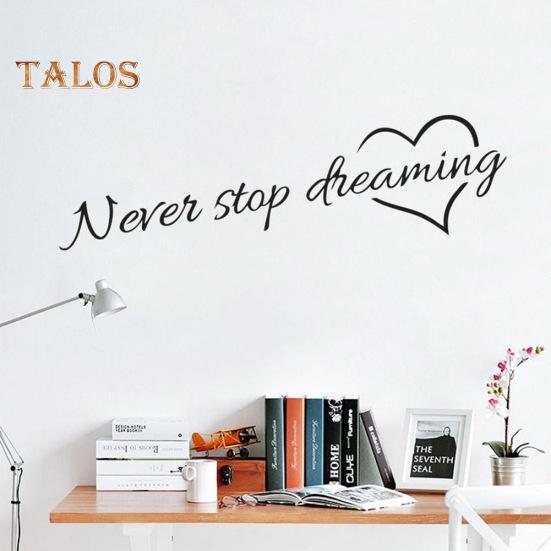 TOP-MART Never Stop Dreaming Inspirational Quotes Wall Decal Sticker Bedroom Home Decor