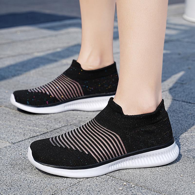 Женские легкие прогулочные повседневные туфли-носки, дышащая летняя весенняя обувь без шнуровки для девочек и студентов, обувь для отдыха