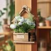 Деревянный дом Цветочная корзина Настенные украшения Креативный цветочный горшок для растений Контейнер Настенный декор Поделки Садовое украшение для дома