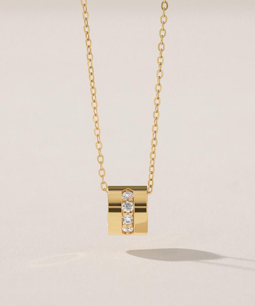 Mcel 14K Lux Golden Ring Necklace