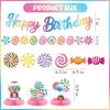 Candyland Party Decorations Banner Girls - 14 Pcs Sweet Candy Themed Birthday Party Banner Swirls Lollipop Honeycome Table Decor For Candyland Baby