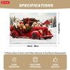 4/6pcs Christmas Themed Linen Placemats, Red Truck and Puppy Design with Christmas Wreath, Gift Box, and Snowy House Patterns, Suitable for Holiday Ta
