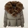 OFTBUY 2024 Winter Jacket Women Natural Real Raccoon Fox Fur Collar White Duck Down Coat Thick Warm Streetwear Casual Outerwear