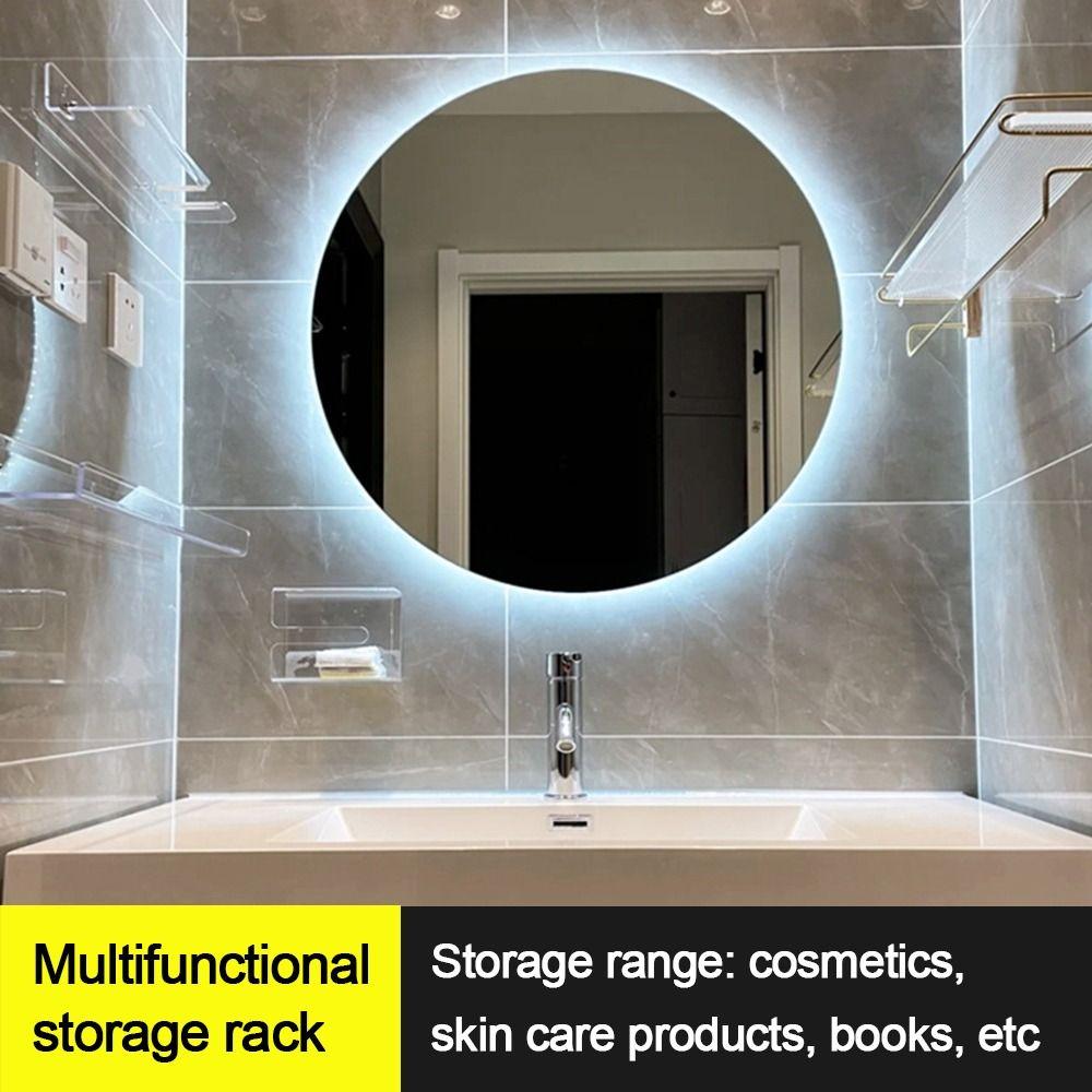 Acrylic Storage Rack Wall Free-Punch Bookshelf Partition Cabinet Organizer Rack  Wall Cabinet