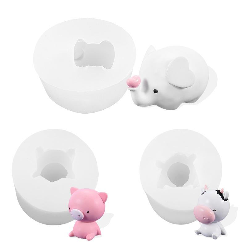 Шаблоны для поделок своими руками Мини 3D мультяшные животные литье формы многофункциональный мягкий силиконовый трафарет для торта декор десерт