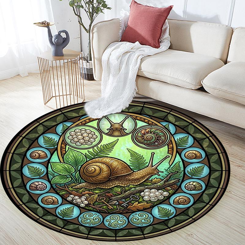 Snail Life Cycle Art Round Area Rug Under Office Chairs Bedroom Living Room Home Decor