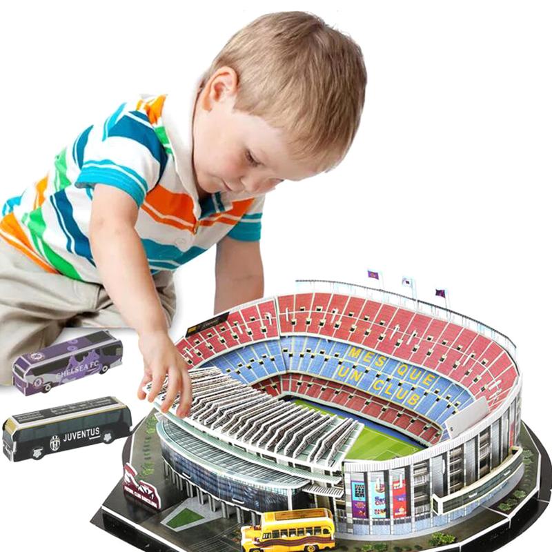 1 шт. Игрушки для фанатов на день рождения, подарки, миниатюрное футбольное поле, 3D-головоломка для самостоятельного изготовления, всемирно известные модели стадионов, футбольная игра, периферийные игрушки