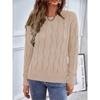 Women's Fashion Casual Fall Winter Solid Color Print Long Sleeve O-Neck Sweaters